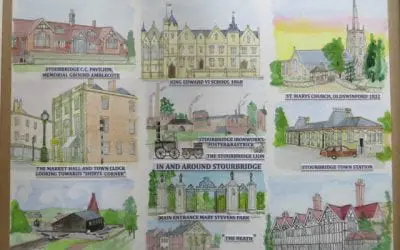 Library watercolour exhibition by Geoff Sidaway