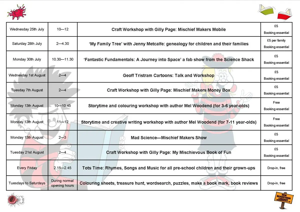 Summer Reading Challenge: Events Programme